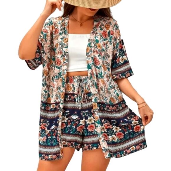 Plus size boho 2pc floral set sz 4X